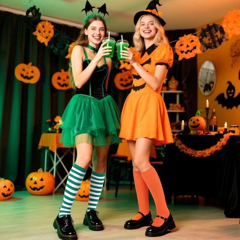 Lainlight Store Knee High Socks for Women Casual Tube Knee Socks Elasticity Long Stockings Halloween Accessories - Image 5